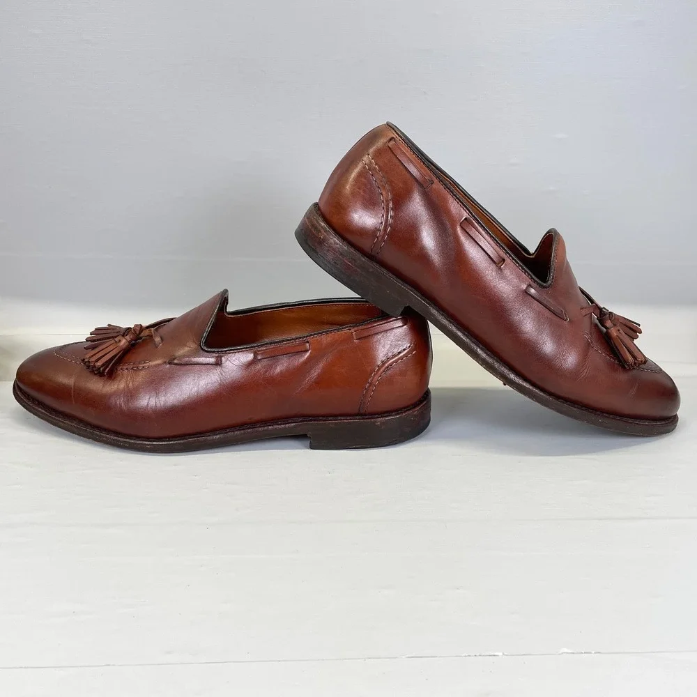 Allen Edmonds Acheson Tassel Loafers Mens Size 9.5 D Brown Leather Dress Shoes